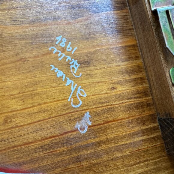 Vintage Hand Painted Wood Rudolph the Reindeer Wall Hanger with Music Box - Picture 8 of 9